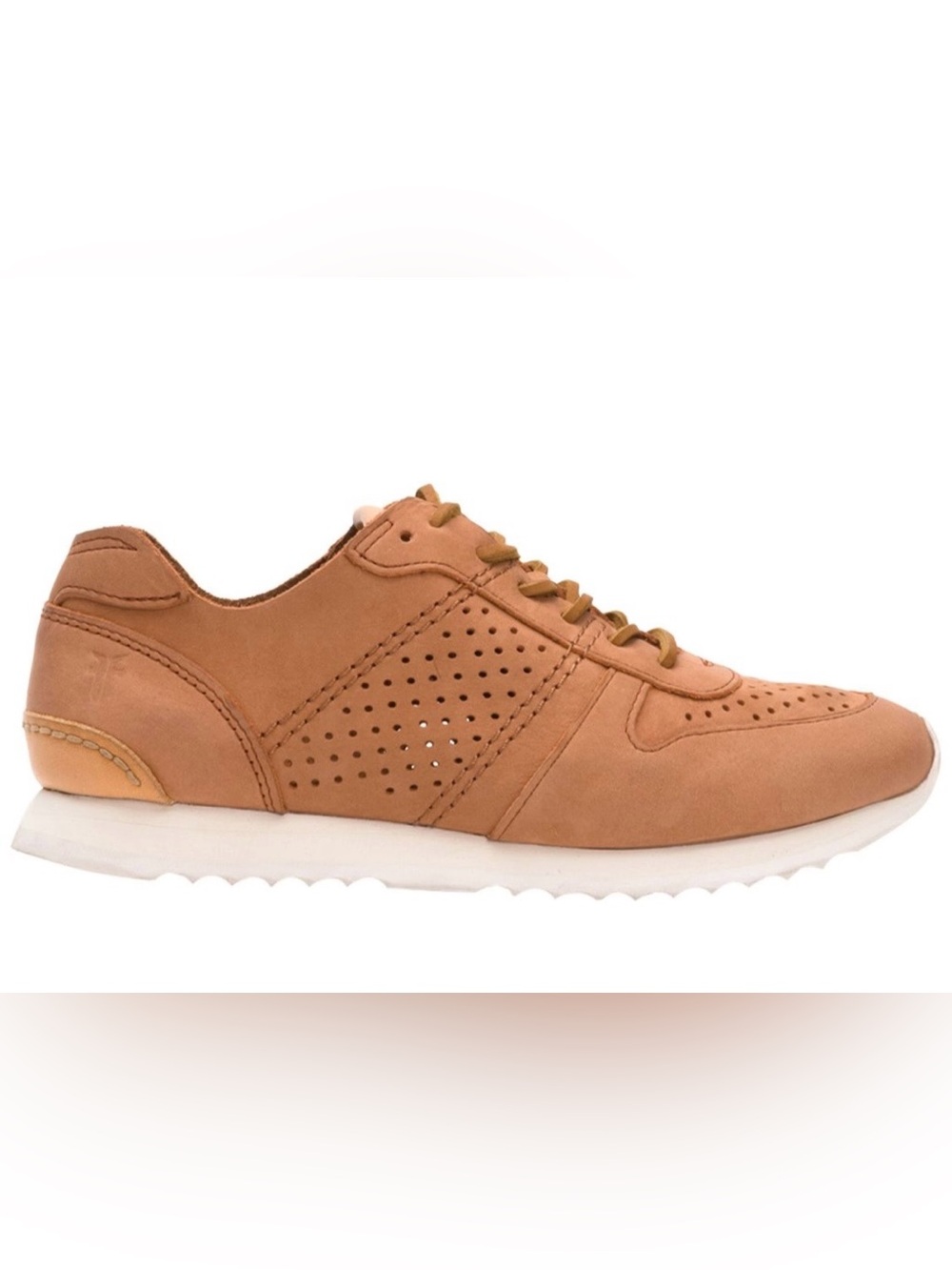 Frye women’s Perforated Tan Leather Sneaker